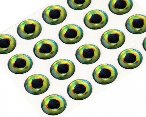 3D Epoxy Fish Eyes, Dorado, 8 mm